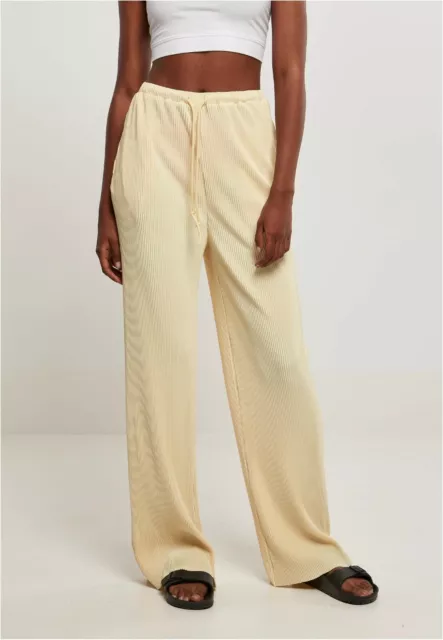 URBAN CLASSICS Pantaloni donna larghi Plissè Softyellow