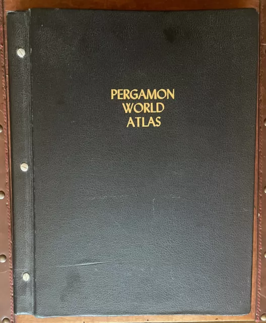 Pergamon World Atlas 1968 with Fold Out Maps / Ex-library