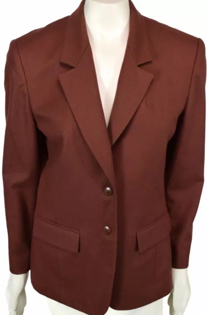 Pendleton Womens Vintage Wool Blazer Jacket Sz 10 Button Front Long Sleeve Brown