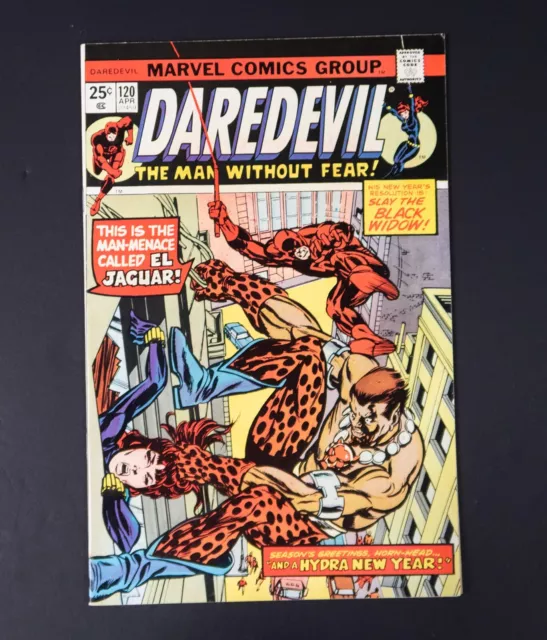 DareDevil #120 - 1er El Jaguar - Cómic de la Edad de Bronce de Marvel - Fino/EN MUY BUEN ESTADO - Viuda Negra