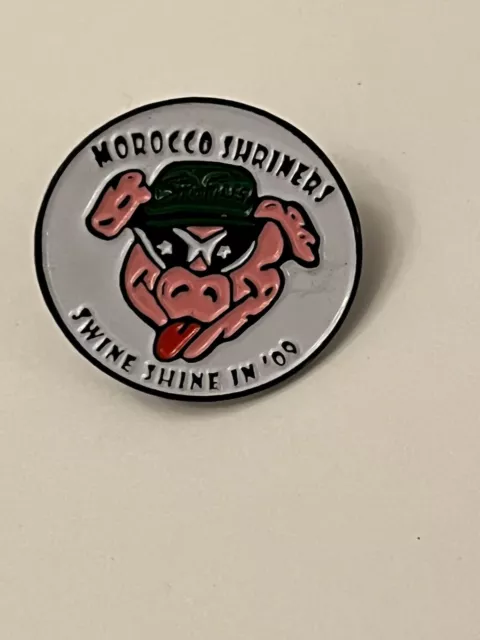 MOROCCO SHRINERS SWINE SHINE IN ‘09 Biker Pig Motorcycle Tac Pin Collectible