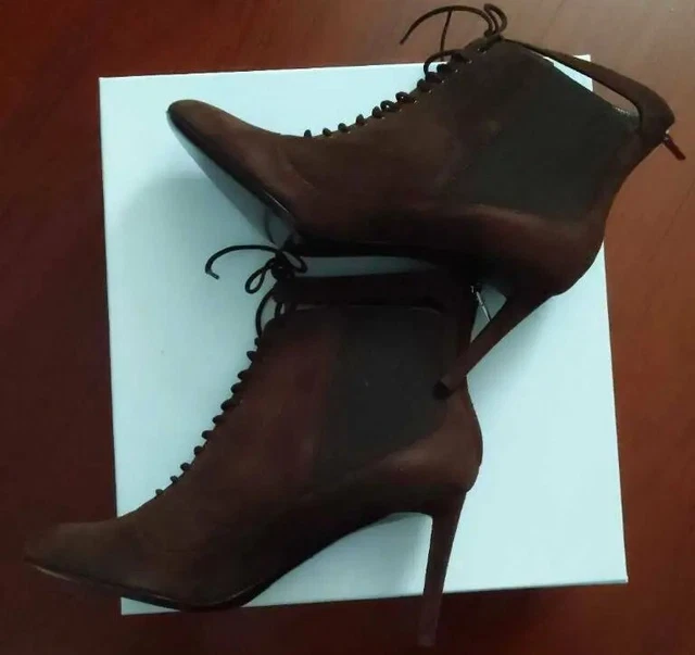 Christian Dior Womens Booties sz 7 Eur 39 Lace up Lacets Ankle Boots pointed toe