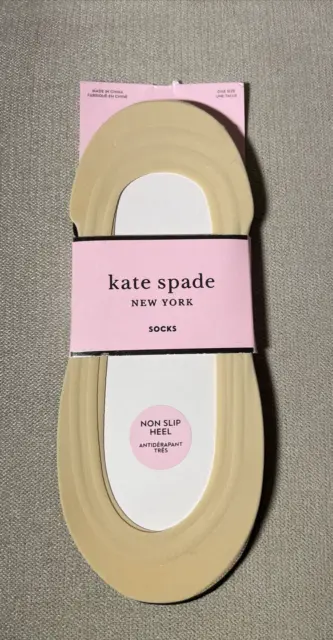 NWT Kate Spade No Slip Heel Liner Socks 2 Black & Camel