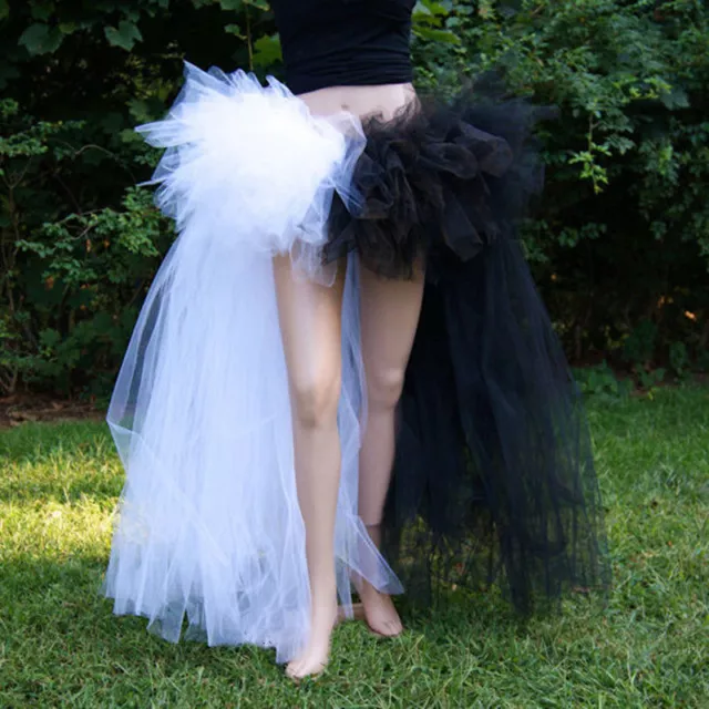 Lady Burlesque Bustle Tulle Tutu Mesh Sheer Skirts Fashion Halloween Fancy Dress