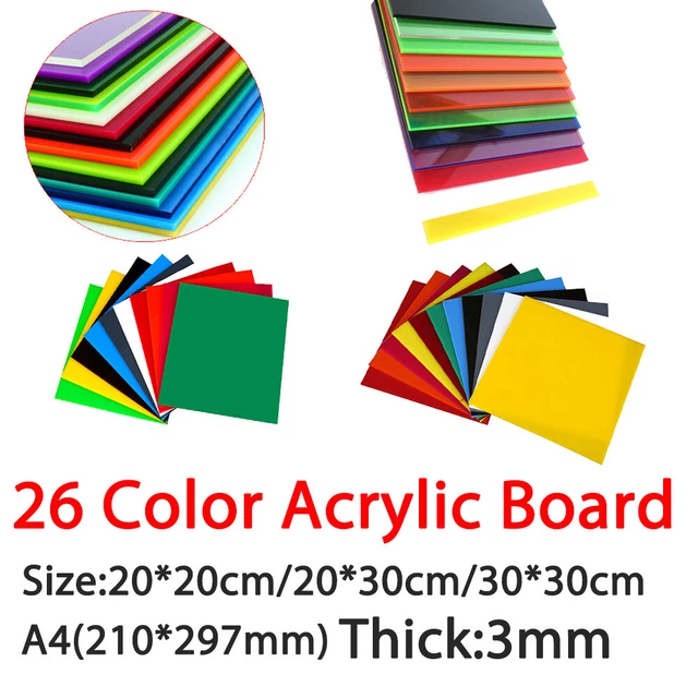 26 Color Acrylic Board Plastic Sheet Opaque Diy Model Crafts Thicknesses 3mm
