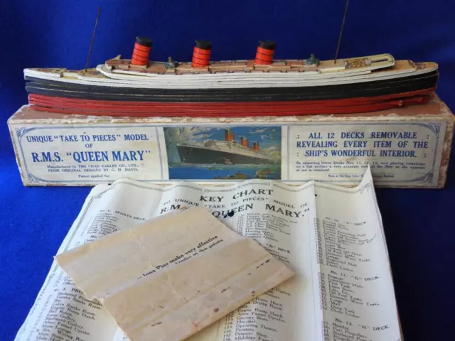 Chad Valley 1936 Rare Boxed Take To Pieces Cunard White Star Line Rms Queen Mary