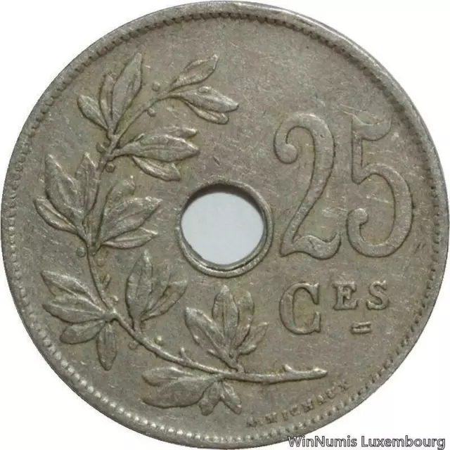 G0103 Belgique 25 Centimes Albert Ier type Michaux 1927 FR Légende