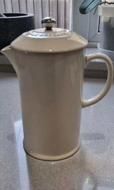 Le Creuset Stoneware Cafetière French Press with Stainless Steel 1L Cream Pearl