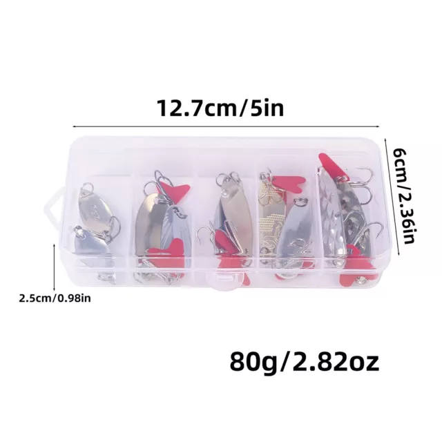 Premium Metal Perch Lure Kit 10pcs Fishing Spoon Spinner Set with Sequins