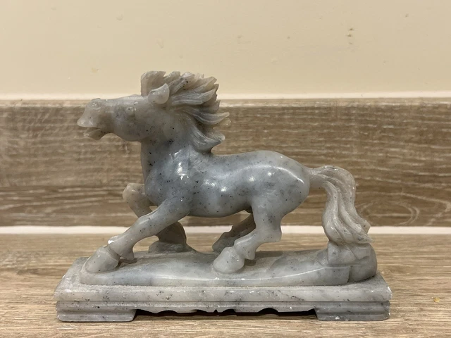 VINTAGE SOAPSTONE SOAP STONE CARVING HORSE CHINA CHINESE 1960s
