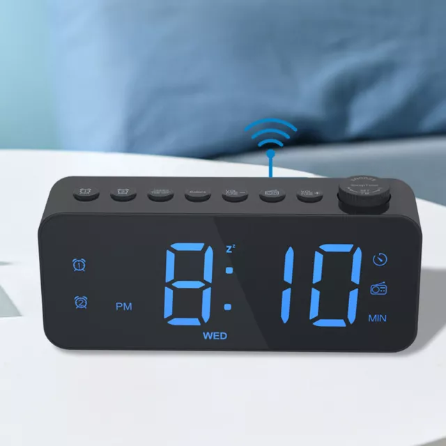 USB Alarm Clock Dimmable LED Digital Wake Up Clocks Snooze Mode for Home Bedroom