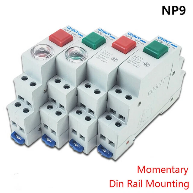 DIN RAIL MOUNTING Momentary Push Button Switch Normally Open / Closed