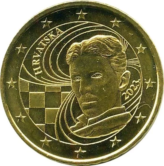 Seltene 50 Cent Münze Nikola Tesla hrvatska 2023 neuwertig