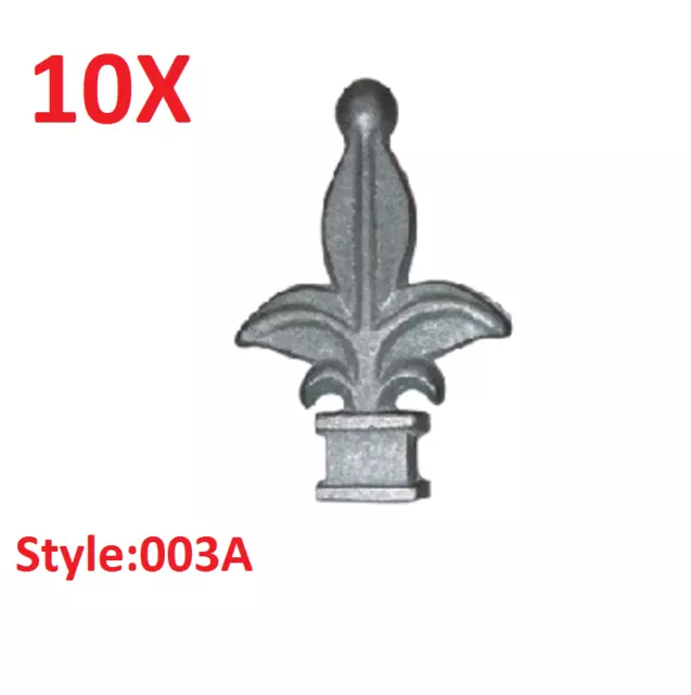 10x CAST IRON FENCE & GATE FINIALS / SPEARS - Style 003A - Vari 1/2" 5/8" 3/4"