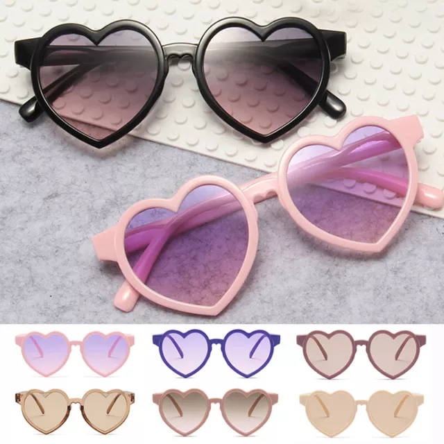 Kids Heart Shaped Sunglasses Childrens Candy Color Sun Glasses UV400 Eyewear₊