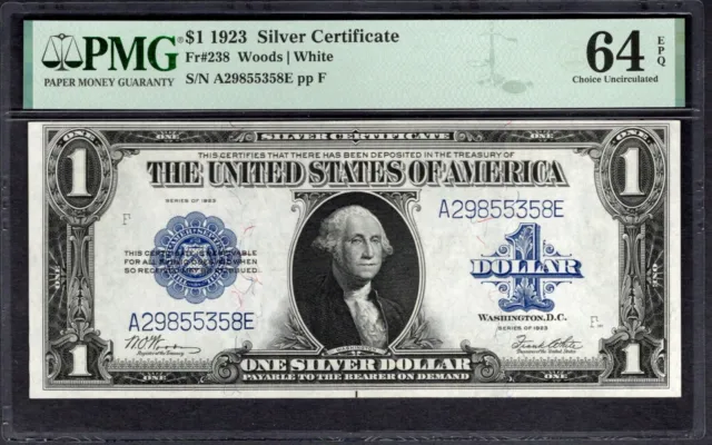 1923 $1 Silver Certificate PMG 64 EPQ Fr.238 Item #1996342-002