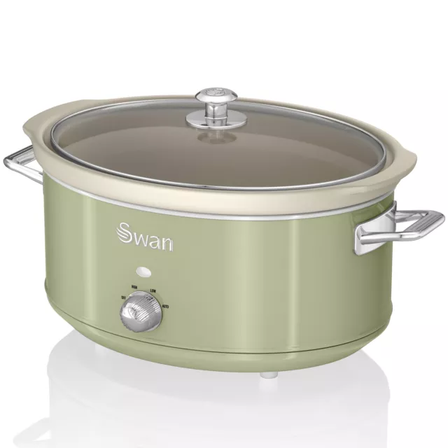 Retro Slow Cooker 6,5L Pentola Rimovibile in Ceramica Antiaderente senza PFOA  3