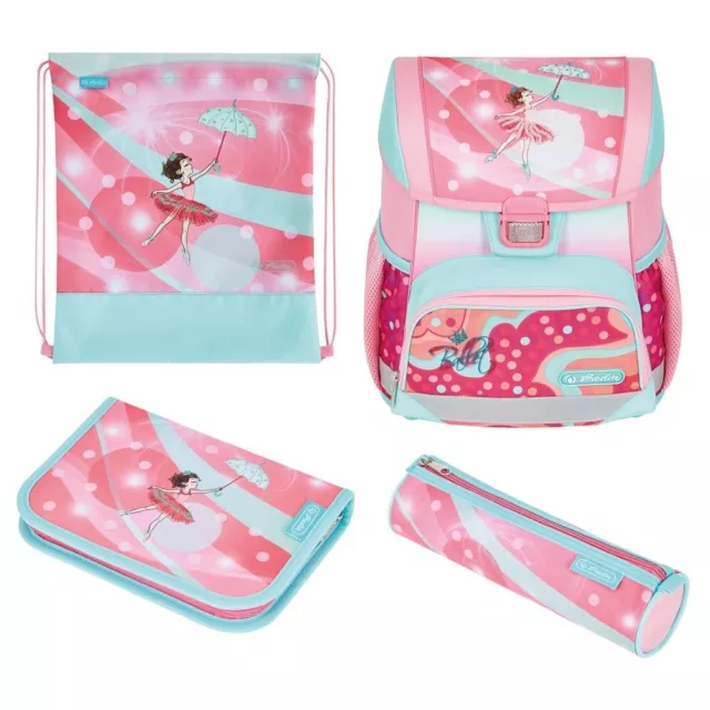 Herlitz Schulranzen Set Loop Plus Ballet Love Ballerina Mädchen Pink Türkis