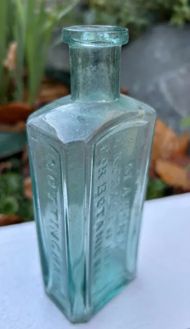 Vintage Aqua Green Bottle,Masons Extract Of Herbs For Botanic Beer, Nottingham