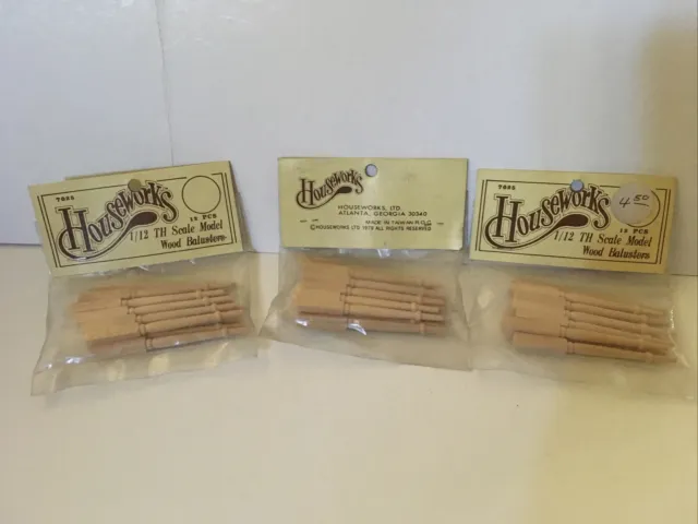 Housework’s Balusters 7025 dollhouse wooden miniature1/12 scale 3 Packs Of 12