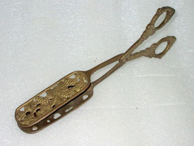 591ms Antiguo Latón Raro Artesanal Único Floral Hoja Grabado Hielo Cubo Soporte