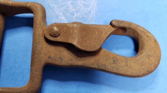 Vintage Pair Snap Hook Carabiner 1 5/8" Roller Clveis Winch Tie Down 4" Long 4