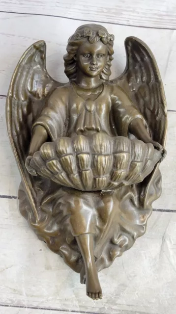 Art Deco Key Holder Wall Mount Angel Fairy Solid Bronze Sculpture Figurine Deal