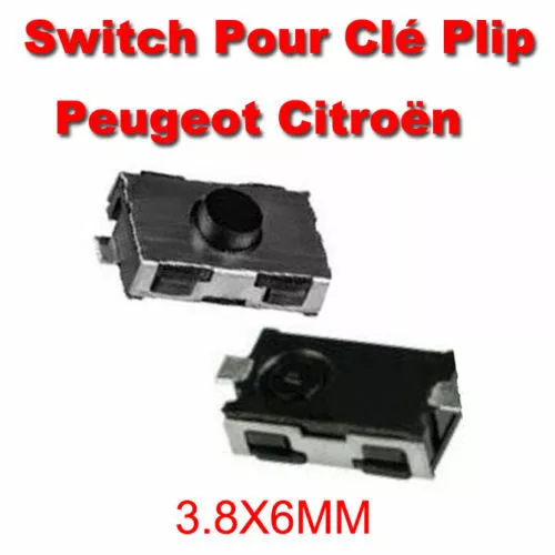 Lot de 2 Boutons Switch pour la réparation clé plip Peugeot 106 206 307 406 (GZ)