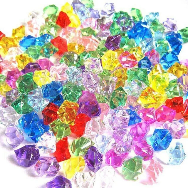 200x Acrylic Plastic Gem Stone Ice Rocks Table Scatter Vase Fish Tank Decoration