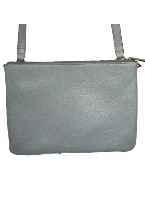 Fossil Light Blue Leather Crossbody Purse