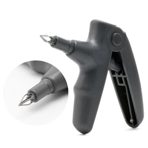 Dental Ligature Gun Orthodontic Dispenser Elastic Tie Band Instrument Grey Color