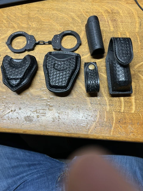 Police Basketweave Duty Gear and Peerless handcuffs