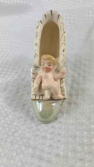 VINTAGE ~ N.Y. Pioneer MDSECO Porcelain HH Shoe w/Angel Green w/ Gold Accents SB