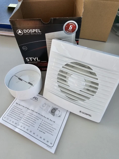 Badewannenventilator 100mm Badlüfter Mit Feuchtigkeitssensor Badlüfter 100 Mm - Wandmontage, 93 M³/h, 26 DB, Leise, Für WC & Badezimmer Wandventilator Badezimmer VONLIS 100mm Abluftventilator