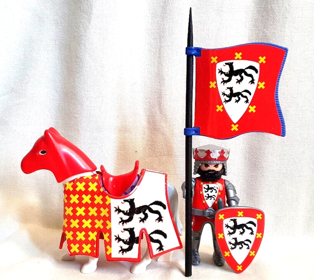 PLAYMOBIL - PERSONNAGES - Chevaliers - Templier - Taureau Violet (Ref 7) EUR 6,49 - FR