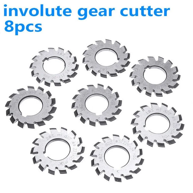 HSS M1 8 pezzi Ø 22 mm PA20° 20 gradi #1 8 set cutter involute NUOVO
