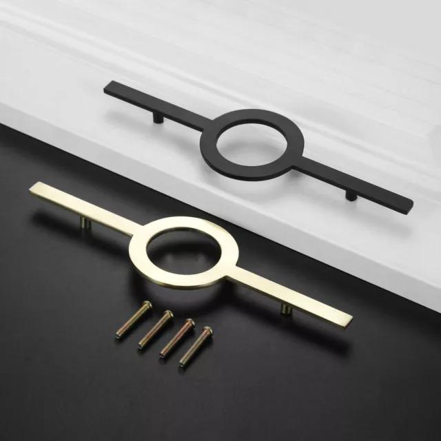 Black/Gold Pull Handle Kitchen Cupboard Wardrobe Cabinet Furniture Knob Hardware
