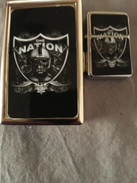 raiders cigarette case OAKLAND RAIDERS NFL Classic Logo Cigarette Case/ Wallet &Lighter Gift Set.  $18.99