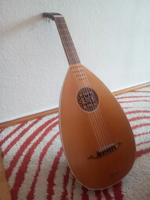 Gitarrenlaute mit Knickhals spielbereit