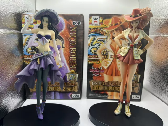 One Piece Banpresto Figures Nami And Robin Grandline Lady Dfx 15th Anniversary