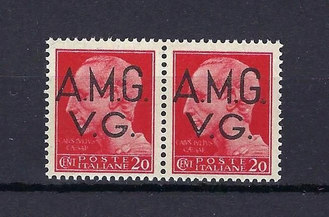 Italy 1947 Sc# 1LN1A Veneza Giulia Allied occupation AMG 20c pair MNH