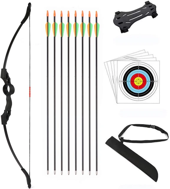 DOSTYLE Bow and Arrow Set with Quiver for Children Outdoor Youth Recurve Junior