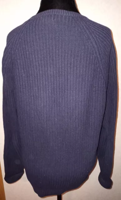 VINTAGE NEIMAN MARCUS Mens L 100% Lambswool Navy Blue Cardigan Sweater ...