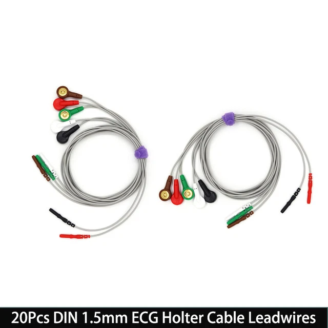 Holter Dynamic ECG LeadWire Din 5lead snap type monitor dynamic Split type wire