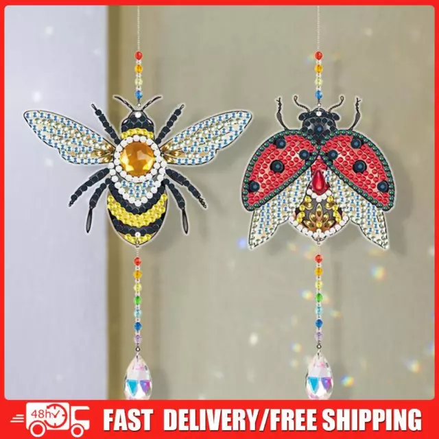 2pcs Crystal Light Catcher Diamond Painting Bee Hanging Decor (GSKY2008)