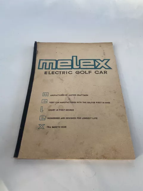 Vintage Rare Melax Electric Golf Cart Manual 101 3 Wheel 201 4 Wheel