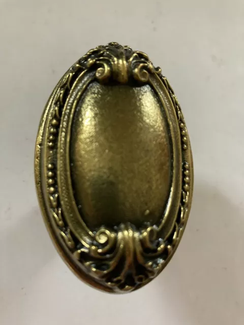 Antique Arts Craft Deco Nouveau Victorian Cast Brass Bronze 2 1/2 Oval Door Knob