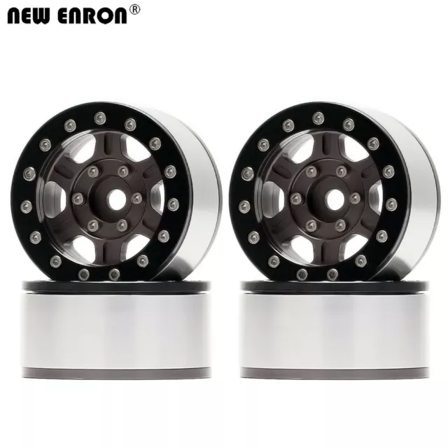 1.55" Alloy Beadlock Wheel RIM GRAY FOR RC 1/10 TF2 CC01 LC70 jimny Axial 90069