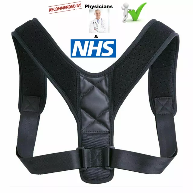 Posture Corrector Back Support Belt Body Brace Wellness Lumbar Shoulder - Unisex