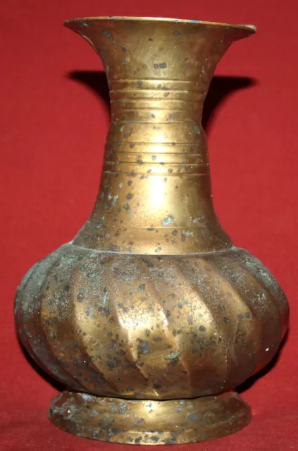 Vintage hand crafted brass wall hanging vase